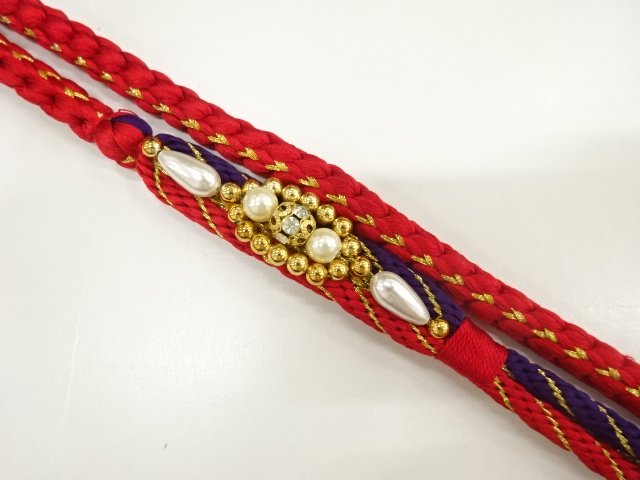 JAPANESE KIMONO / HAND-TIED OBIJIME CORD FOR FURISODE